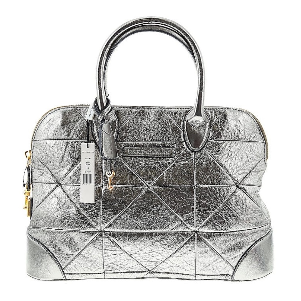 NWT Marc Jacobs Metallic Silver Satchel Hand Bag